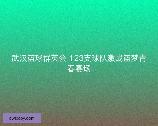 武汉篮球群英会 123支球队激战篮梦青春赛场
